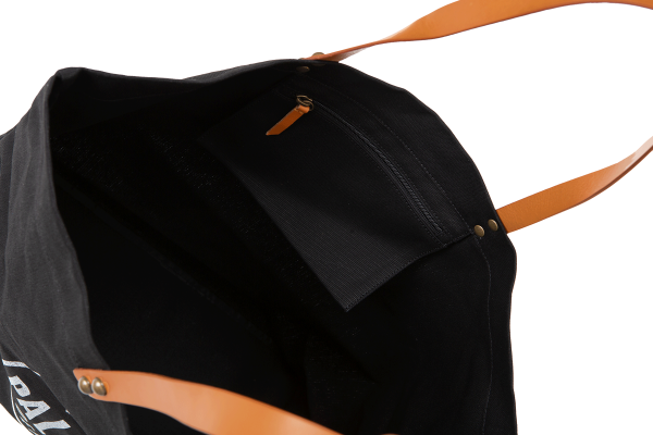 BG587-008 | ROUND LOGO TOTE BAG | BLACK - Image 4