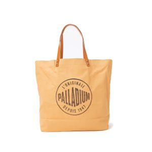 BG587-259 | ROUND LOGO TOTE BAG | CAMEL