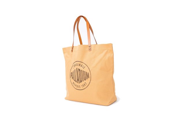BG587-259 | ROUND LOGO TOTE BAG | CAMEL - Image 2