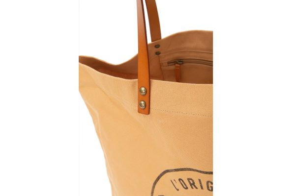 BG587-259 | ROUND LOGO TOTE BAG | CAMEL - Image 3